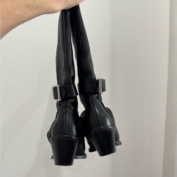 ZARA Black Leather Western boots - Picture 5 of 8